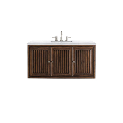 James Martin Vanities Athens 48" Mid Century Acacia Single Vanity Cabinet With 3 cm Arctic Fall Solid Surface Countertop