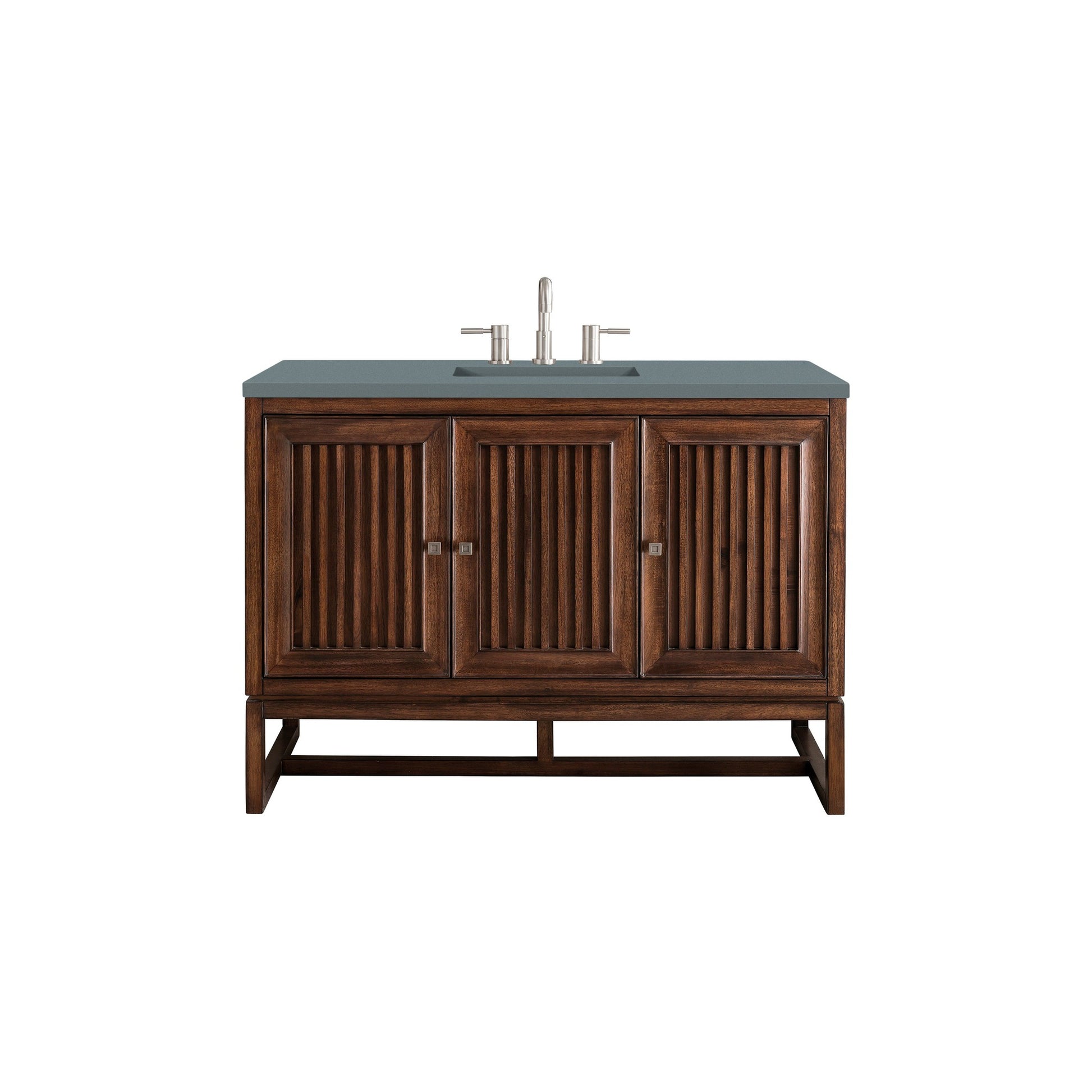 James Martin Vanities Athens 48" Mid Century Acacia Single Vanity Cabinet With 3 cm Cala Blue Top