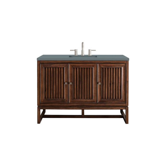 James Martin Vanities Athens 48" Mid Century Acacia Single Vanity Cabinet With 3 cm Cala Blue Top