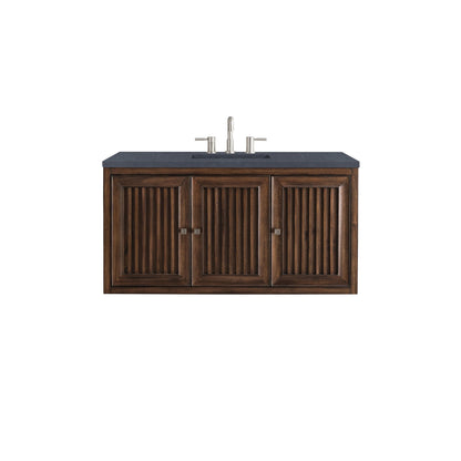 James Martin Vanities Athens 48" Mid Century Acacia Single Vanity Cabinet With 3 cm Charcoal Soapstone Quartz Top