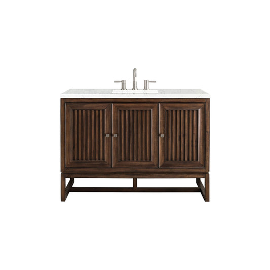 James Martin Vanities Athens 48" Mid Century Acacia Single Vanity Cabinet With 3 cm Eternal Jasmine Pearl Quartz Top