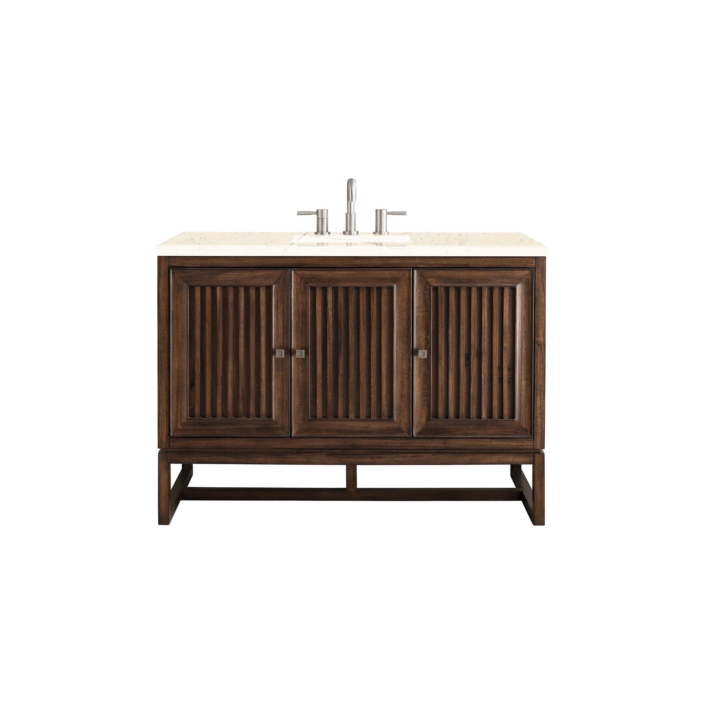 James Martin Vanities Athens 48" Mid Century Acacia Single Vanity Cabinet With 3 cm Eternal Marfil Top