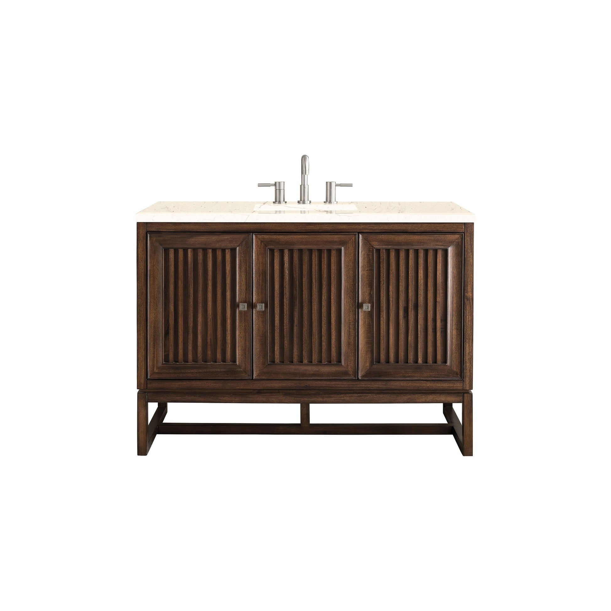 James Martin Vanities Athens 48" Mid Century Acacia Single Vanity Cabinet With 3 cm Eternal Marfil Top