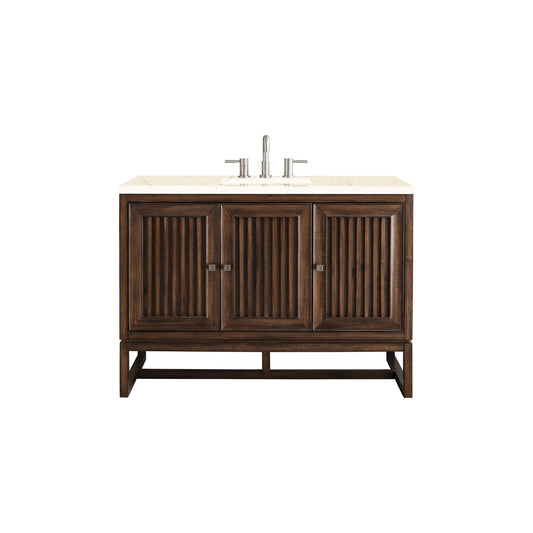 James Martin Vanities Athens 48" Mid Century Acacia Single Vanity Cabinet With 3 cm Eternal Marfil Top