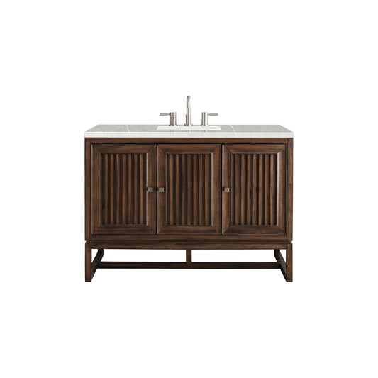 James Martin Vanities Athens 48" Mid Century Acacia Single Vanity Cabinet With 3 cm Eternal Serena Top