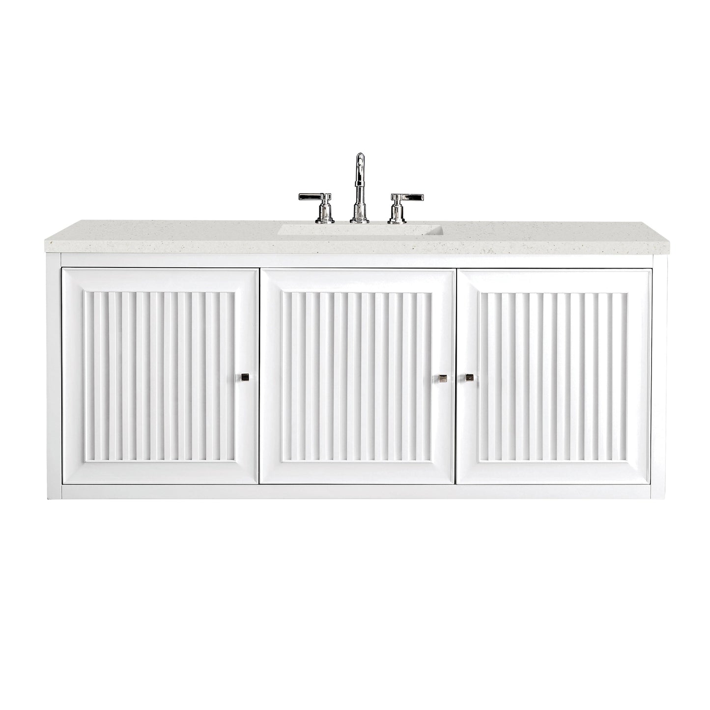 James Martin Vanities Athens 60" Glossy White Single Vanity With 3 cm Lime Delight Quartz Top