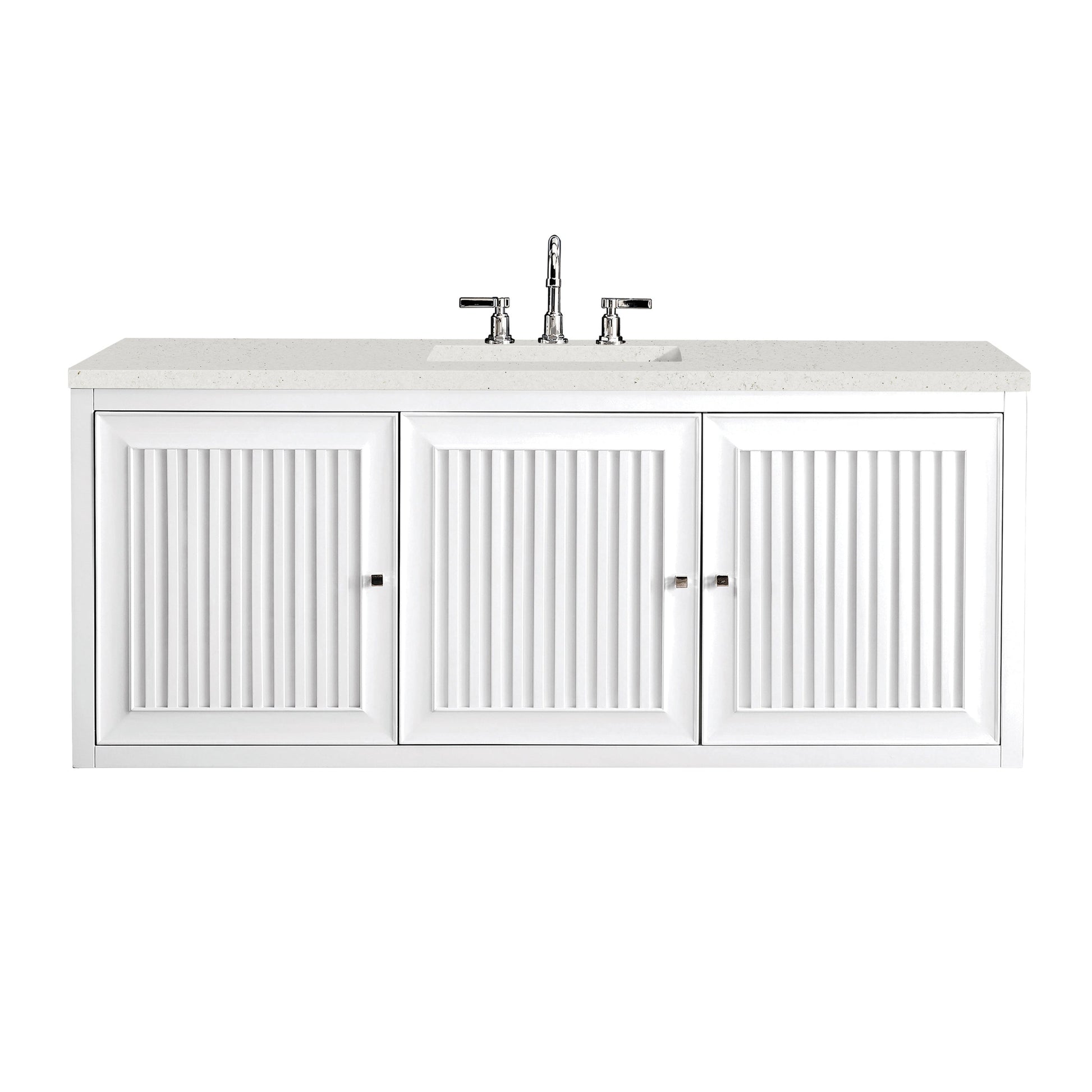 James Martin Vanities Athens 60" Glossy White Single Vanity With 3 cm Lime Delight Quartz Top