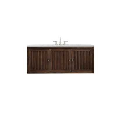 James Martin Vanities Athens 60" Mid Century Acacia Single Vanity Cabinet With 3 cm Eternal Jasmine Pearl Quartz Top