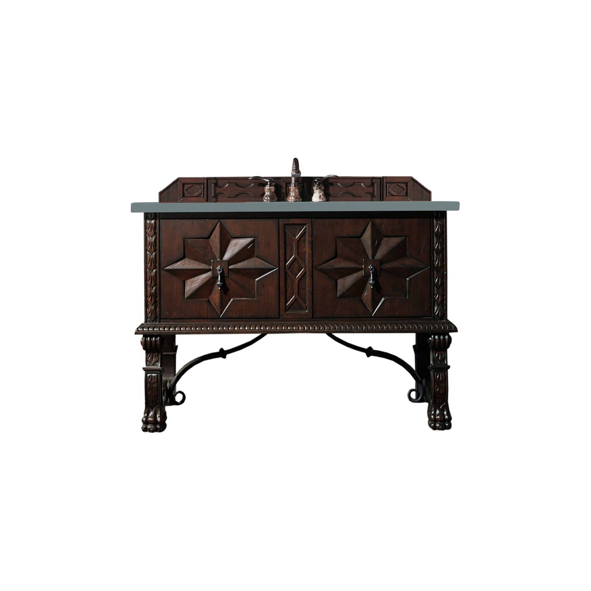 James Martin Vanities Balmoral 48" Antique Walnut Single Vanity Cabinet With 3cm Cala Blue Quartz Top