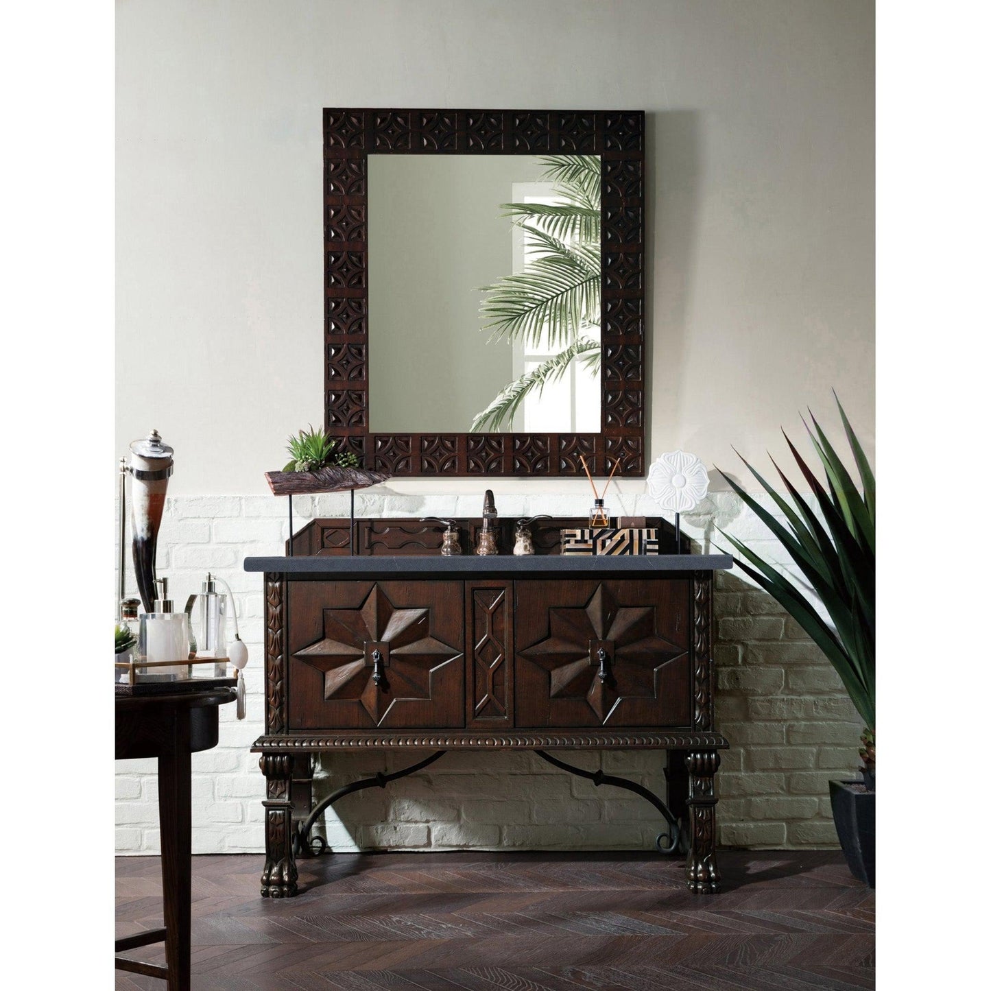 James Martin Vanities Balmoral 48" Antique Walnut Single Vanity Cabinet With 3cm Charcoal Soapstone Quartz Top