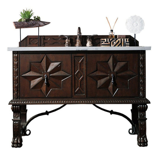 James Martin Vanities Balmoral 48" Antique Walnut Single Vanity Cabinet With 3cm Eternal Jasmine Pearl Quartz Top