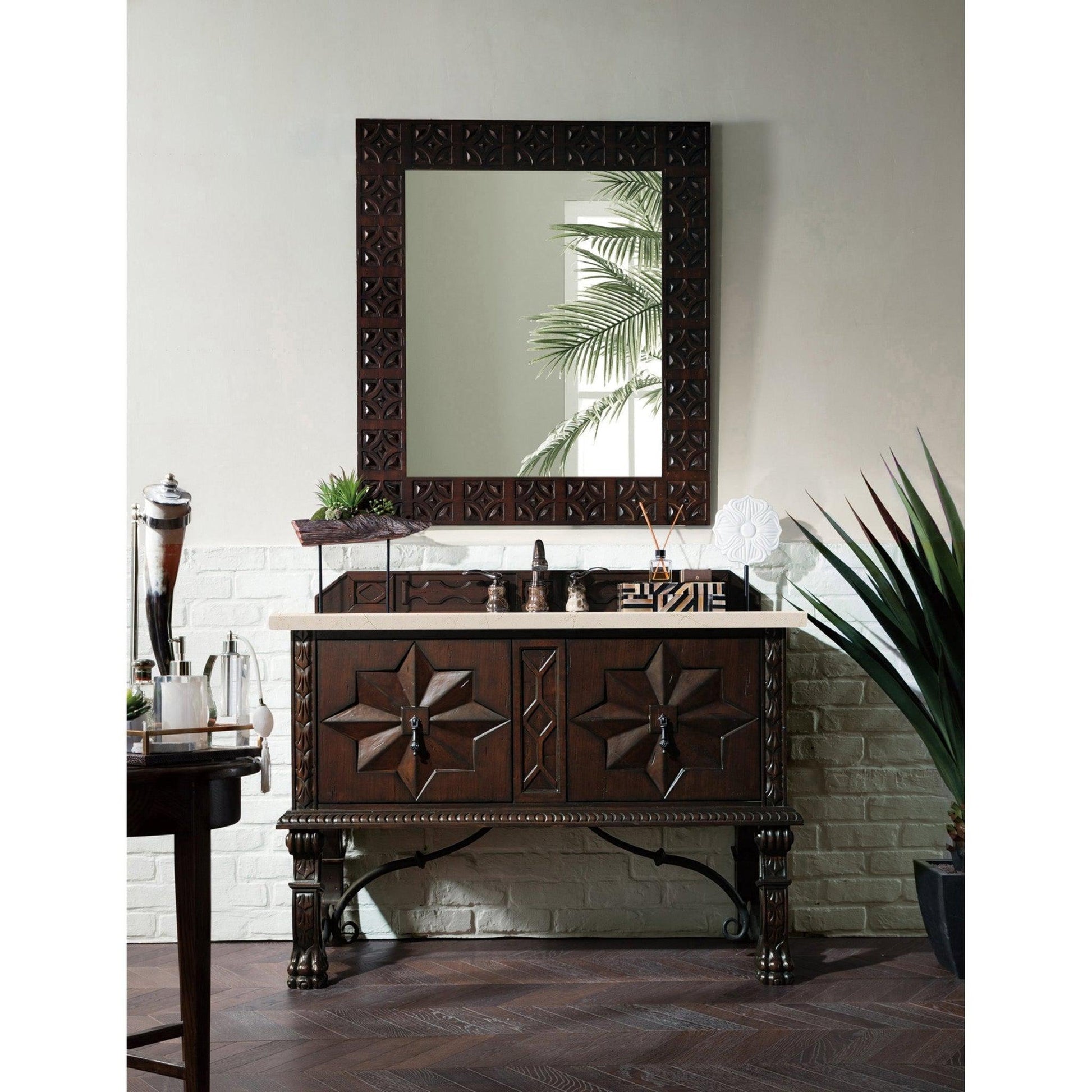 James Martin Vanities Balmoral 48" Antique Walnut Single Vanity Cabinet With 3cm Eternal Marfil Quartz Top