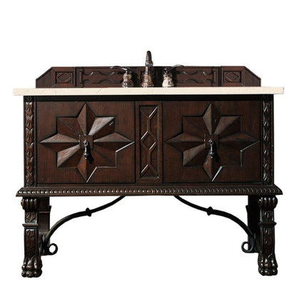 James Martin Vanities Balmoral 48" Antique Walnut Single Vanity Cabinet With 3cm Eternal Marfil Quartz Top