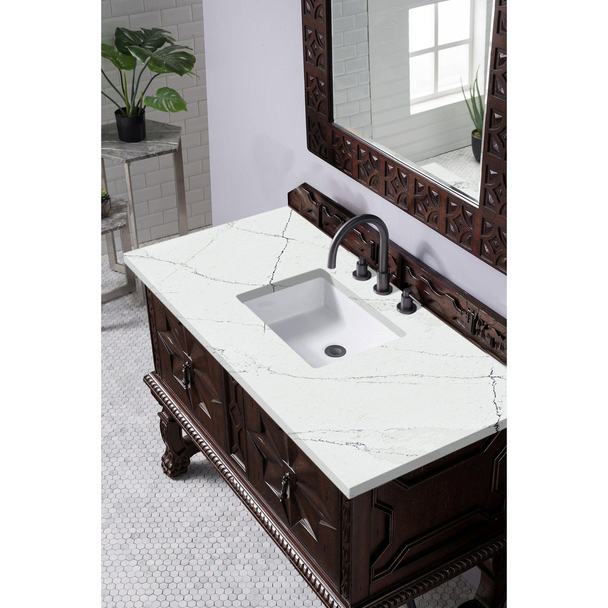 James Martin Vanities Balmoral 48" Antique Walnut Single Vanity Cabinet With 3cm Ethereal Noctis Quartz Top