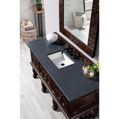 James Martin Vanities Balmoral 60" Antique Walnut Single Vanity Cabinet With 3cm Charcoal Soapstone Quartz Top