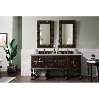 James Martin Vanities Balmoral 72" Antique Walnut Double Vanity Cabinet With 3cm Eternal Serena Quartz Top