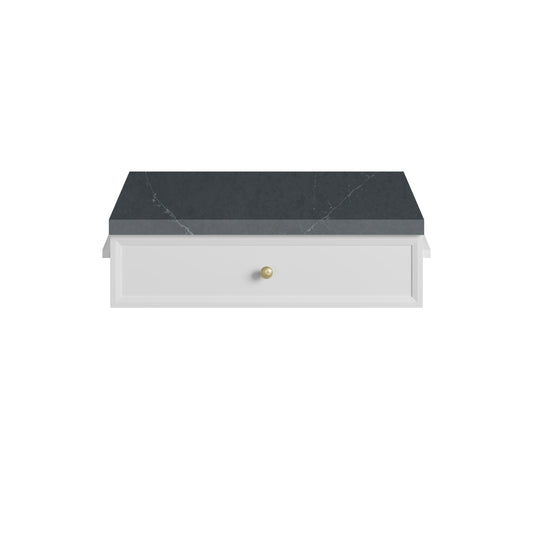 James Martin Vanities Bellshire 24" Bright White Drawer Unit With 3cm Charcoal Soapstone Silestone Top