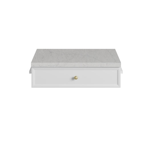 James Martin Vanities Bellshire 24" Bright White Drawer Unit With 3cm Eternal Jasmine Pearl Silestone Top