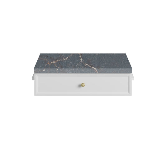 James Martin Vanities Bellshire 24" Bright White Drawer Unit With 3cm Parisien Bleu Silestone Top