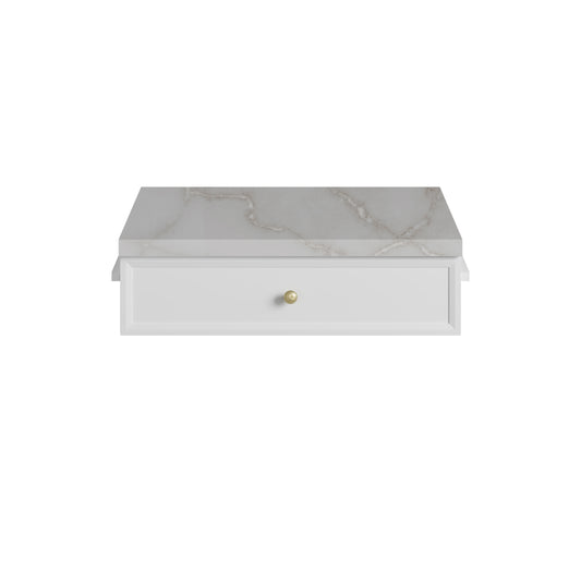 James Martin Vanities Bellshire 24" Bright White Drawer Unit With 3cm Victorian Silver Silestone Top