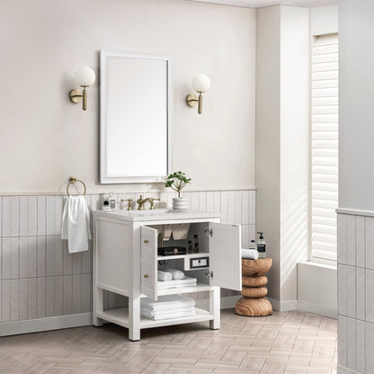 James Martin Vanities Breckenridge 30" Bright White Single Vanity With 3 cm Lime Delight Top