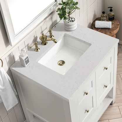 James Martin Vanities Breckenridge 30" Bright White Single Vanity With 3 cm Lime Delight Top