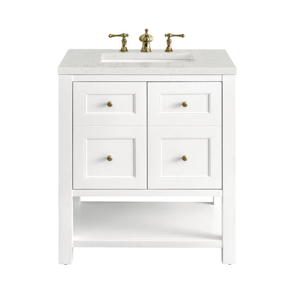 James Martin Vanities Breckenridge 30" Bright White Single Vanity With 3 cm Lime Delight Top