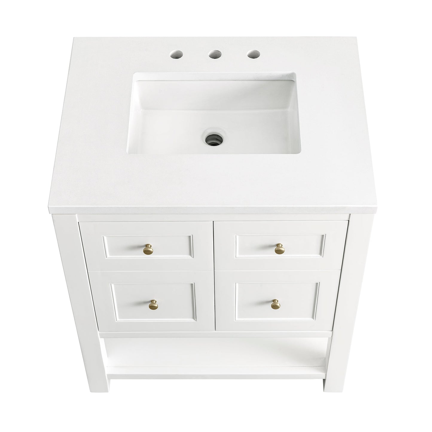 James Martin Vanities Breckenridge 30" Bright White Single Vanity With 3 cm White Zeus Top