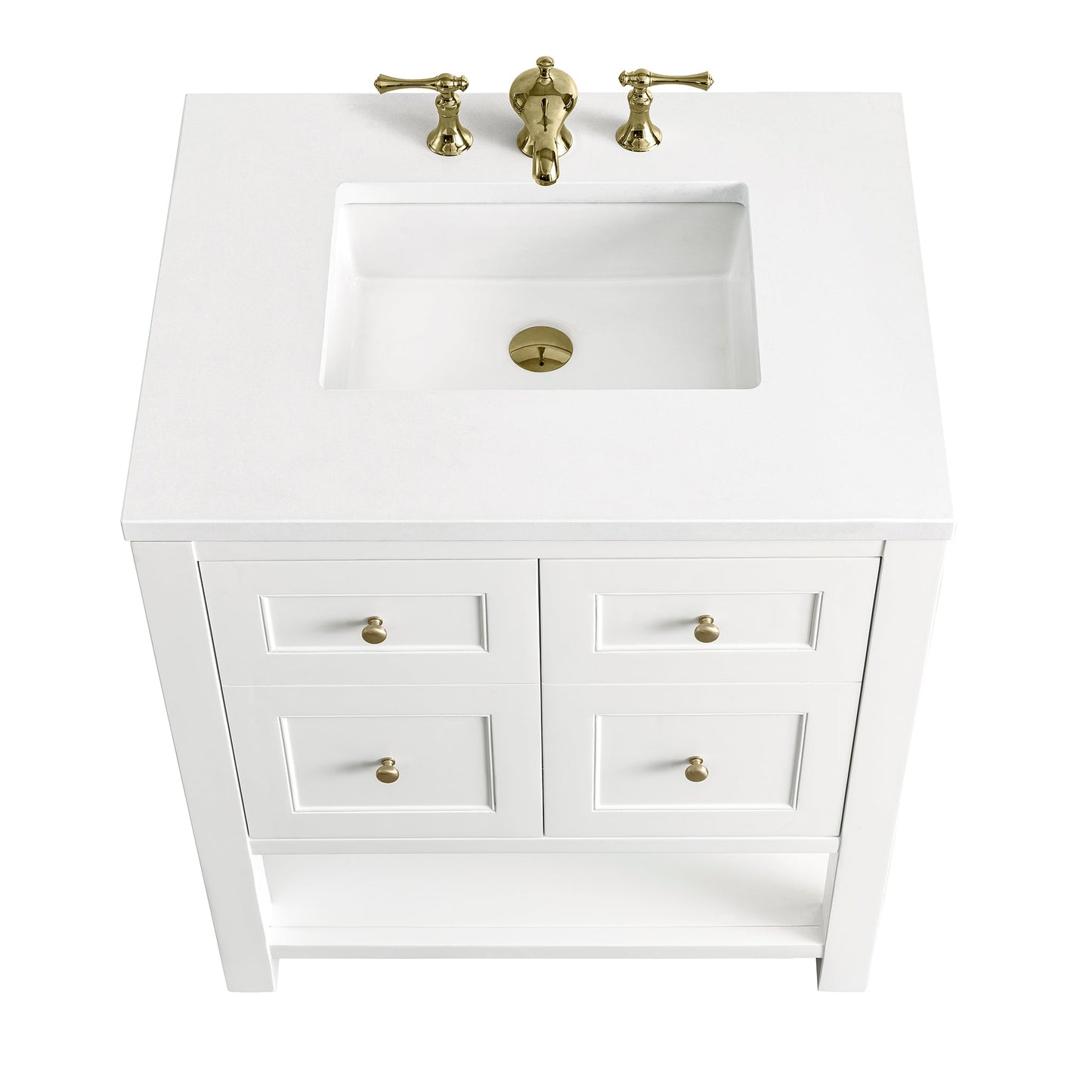 James Martin Vanities Breckenridge 30" Bright White Single Vanity With 3 cm White Zeus Top