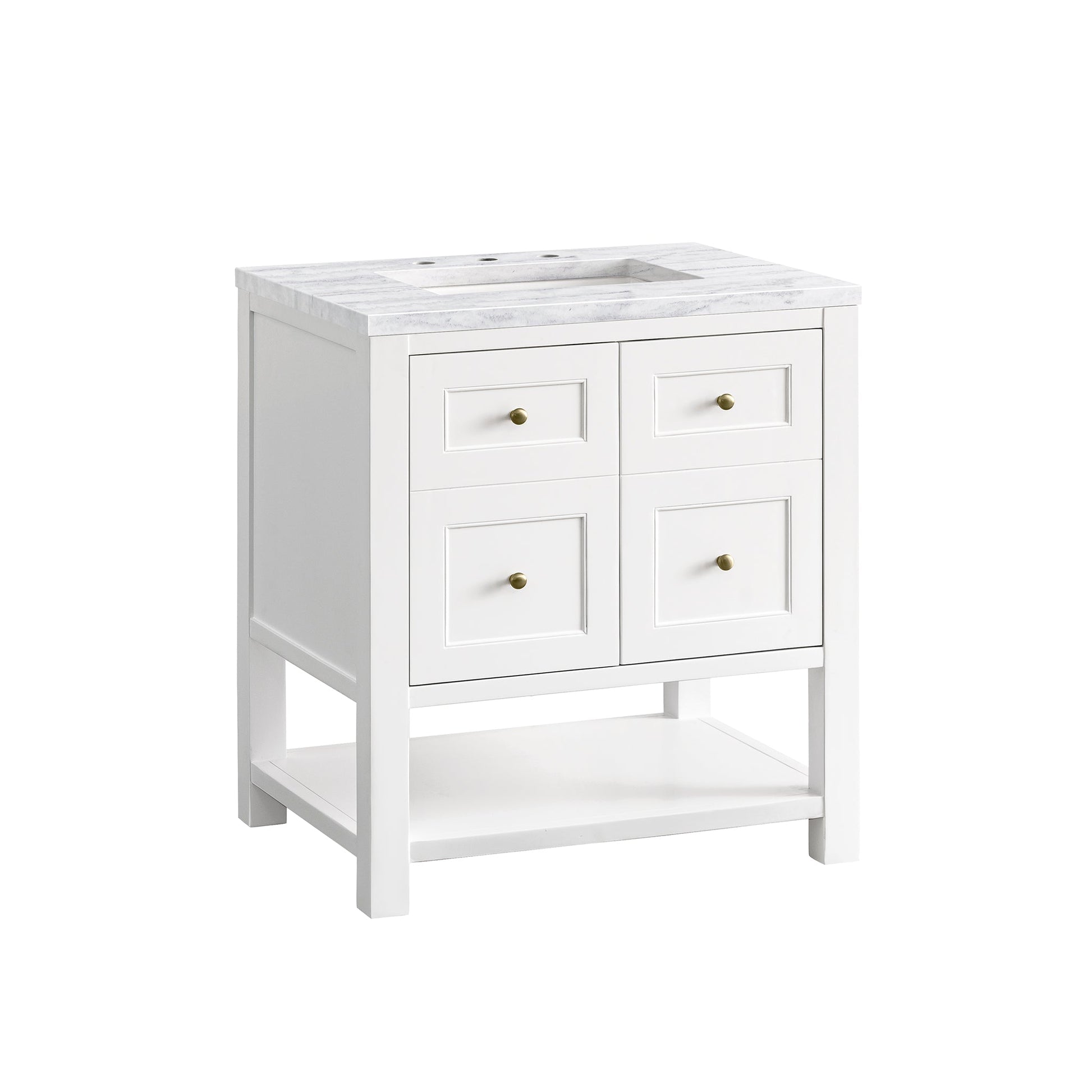 James Martin Vanities Breckenridge 30" Bright White Single Vanity With 3cm Arctic Fall Top