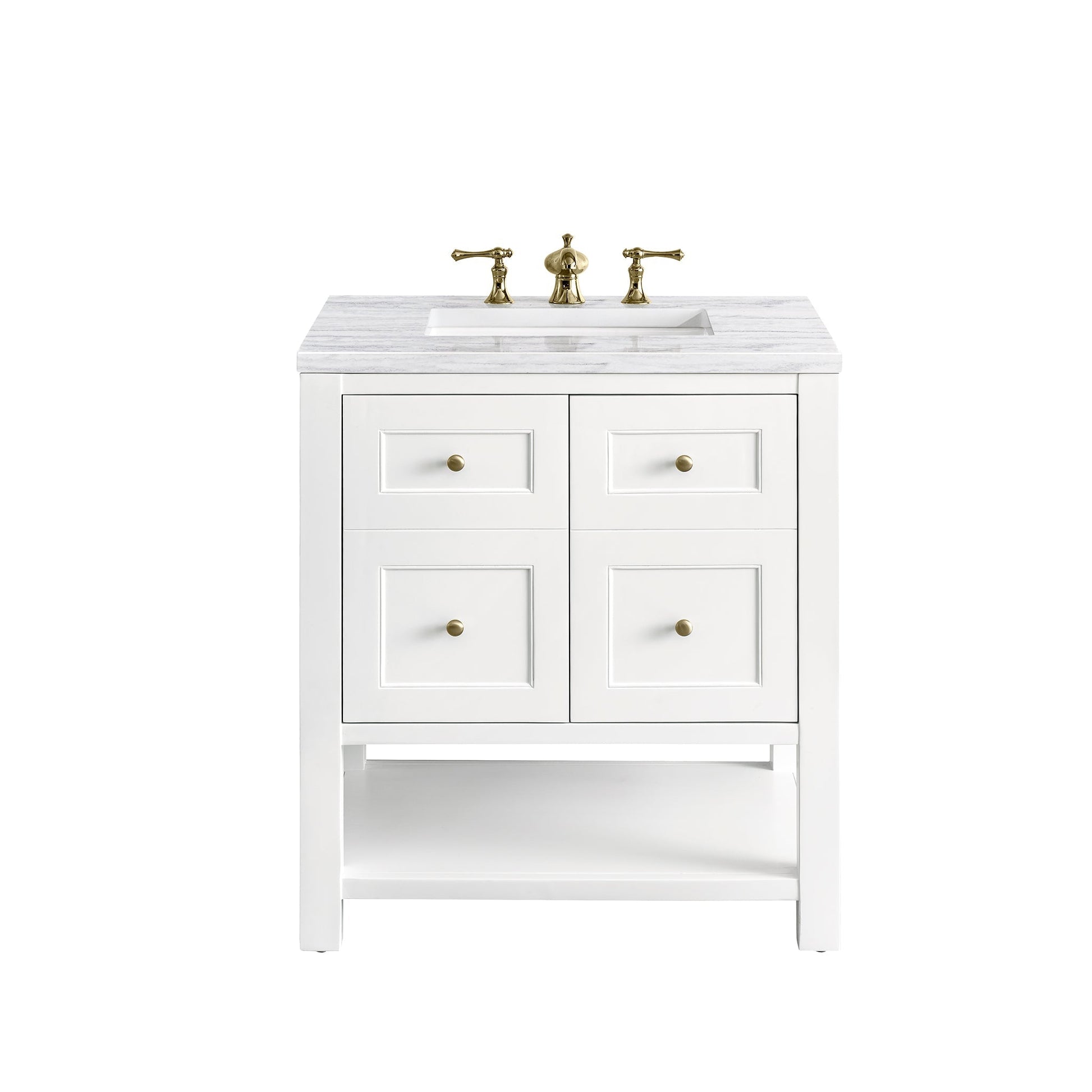 James Martin Vanities Breckenridge 30" Bright White Single Vanity With 3cm Arctic Fall Top