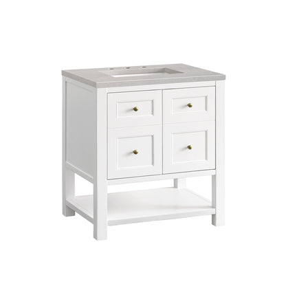 James Martin Vanities Breckenridge 30" Bright White Single Vanity With 3cm Eternal Serena Top