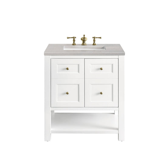 James Martin Vanities Breckenridge 30" Bright White Single Vanity With 3cm Eternal Serena Top