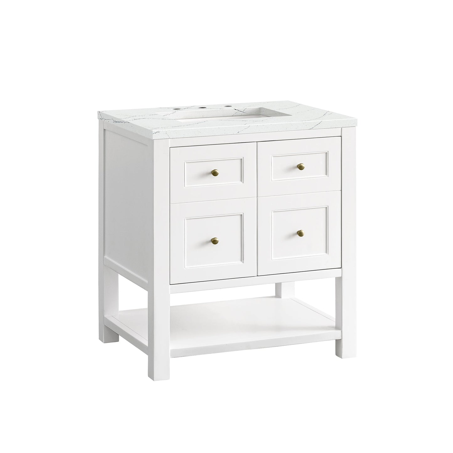 James Martin Vanities Breckenridge 30" Bright White Single Vanity With 3cm Ethereal Noctis Top