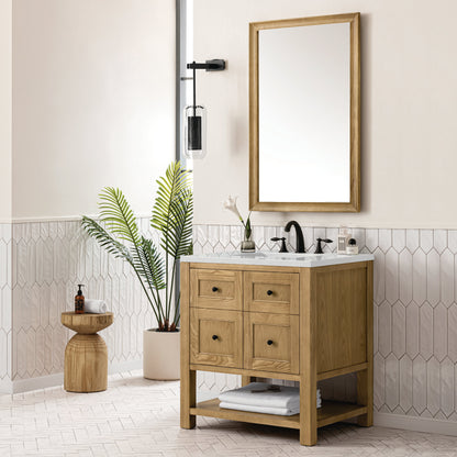 James Martin Vanities Breckenridge 30" Light Natural Oak Single Vanity With 3 cm Lime Delight Top