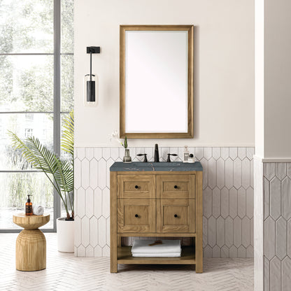 James Martin Vanities Breckenridge 30" Light Natural Oak Single Vanity With 3 cm Parisien Bleu Top