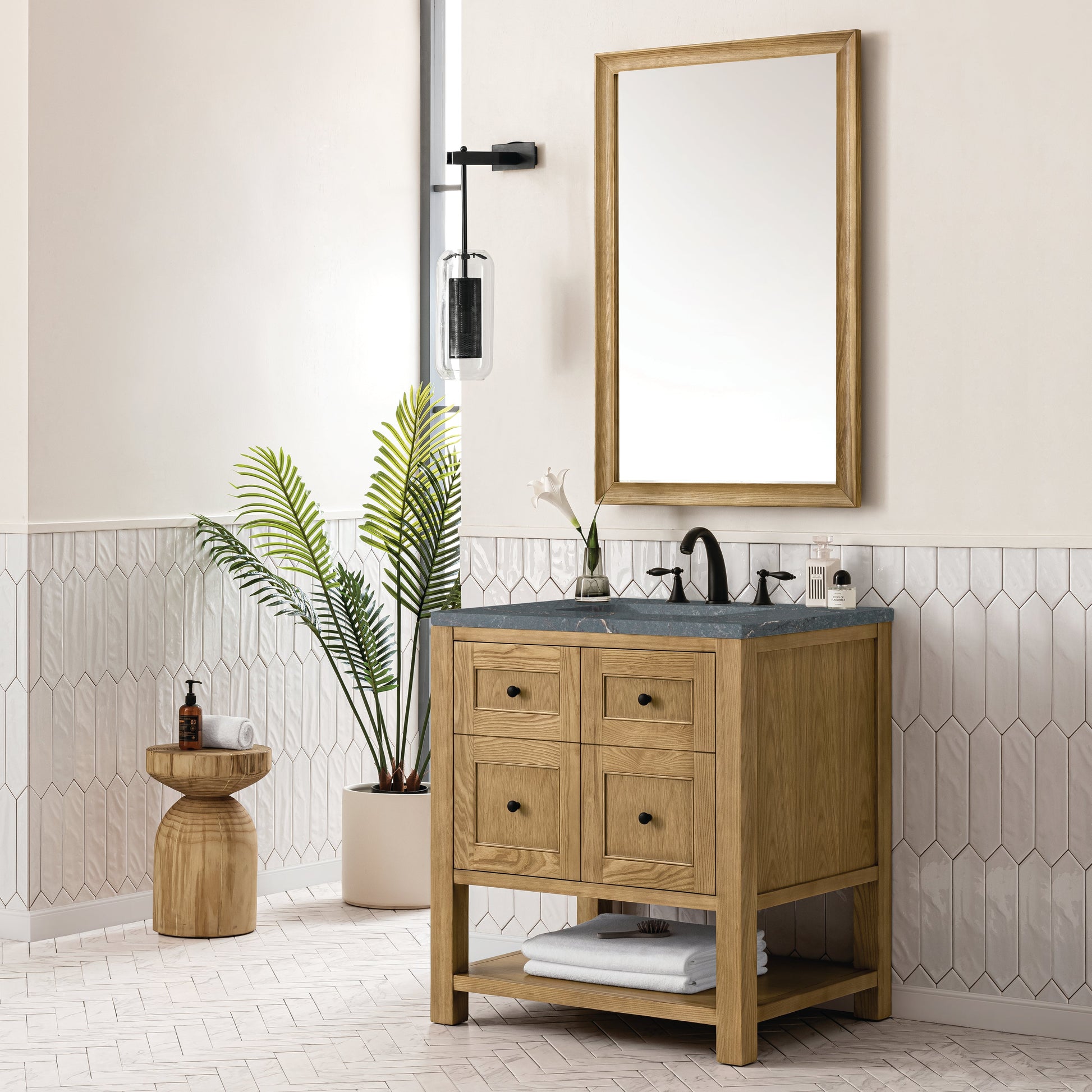 James Martin Vanities Breckenridge 30" Light Natural Oak Single Vanity With 3 cm Parisien Bleu Top