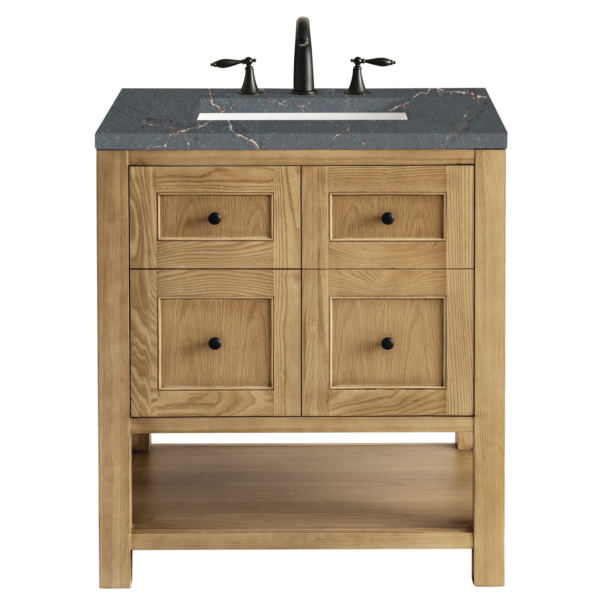 James Martin Vanities Breckenridge 30" Light Natural Oak Single Vanity With 3 cm Parisien Bleu Top