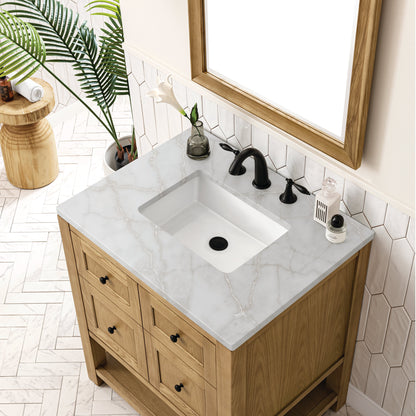 James Martin Vanities Breckenridge 30" Light Natural Oak Single Vanity With 3 cm Victorian Silver Top