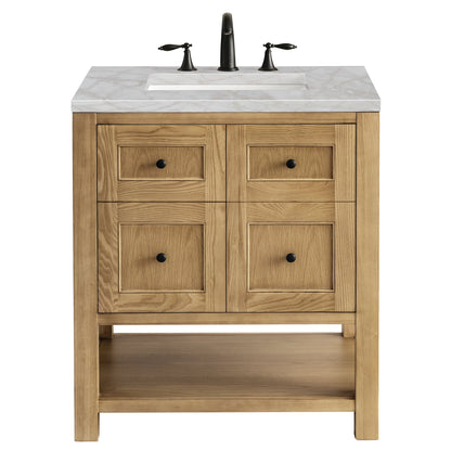 James Martin Vanities Breckenridge 30" Light Natural Oak Single Vanity With 3 cm Victorian Silver Top