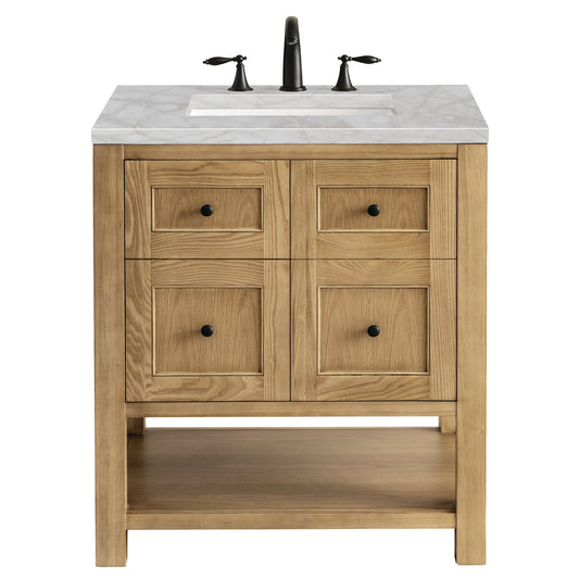 James Martin Vanities Breckenridge 30" Light Natural Oak Single Vanity With 3 cm Victorian Silver Top