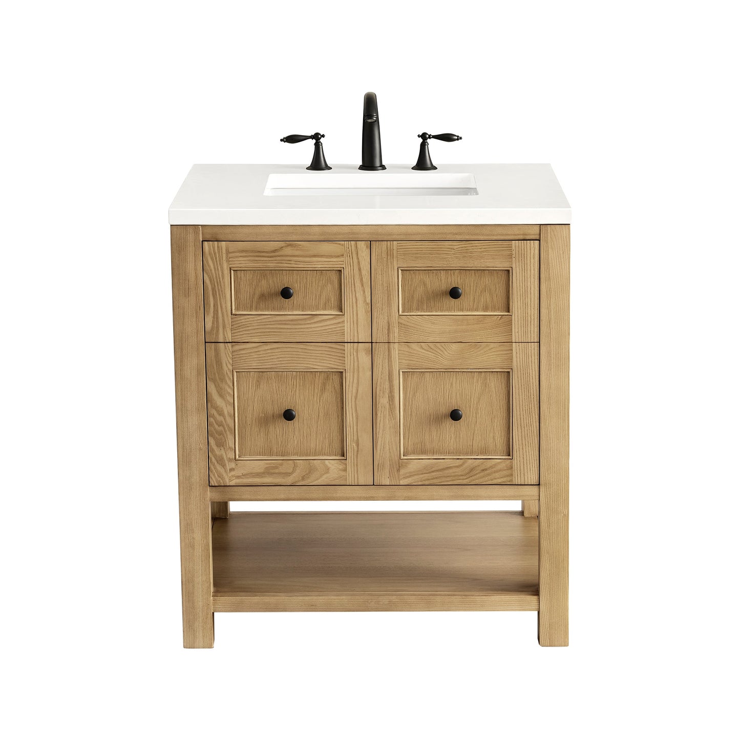 James Martin Vanities Breckenridge 30" Light Natural Oak Single Vanity With 3 cm White Zeus Top