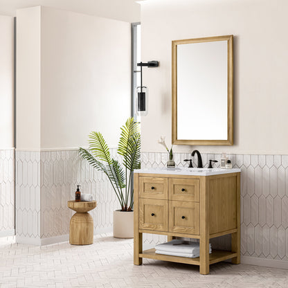 James Martin Vanities Breckenridge 30" Light Natural Oak Single Vanity With 3 cm White Zeus Top