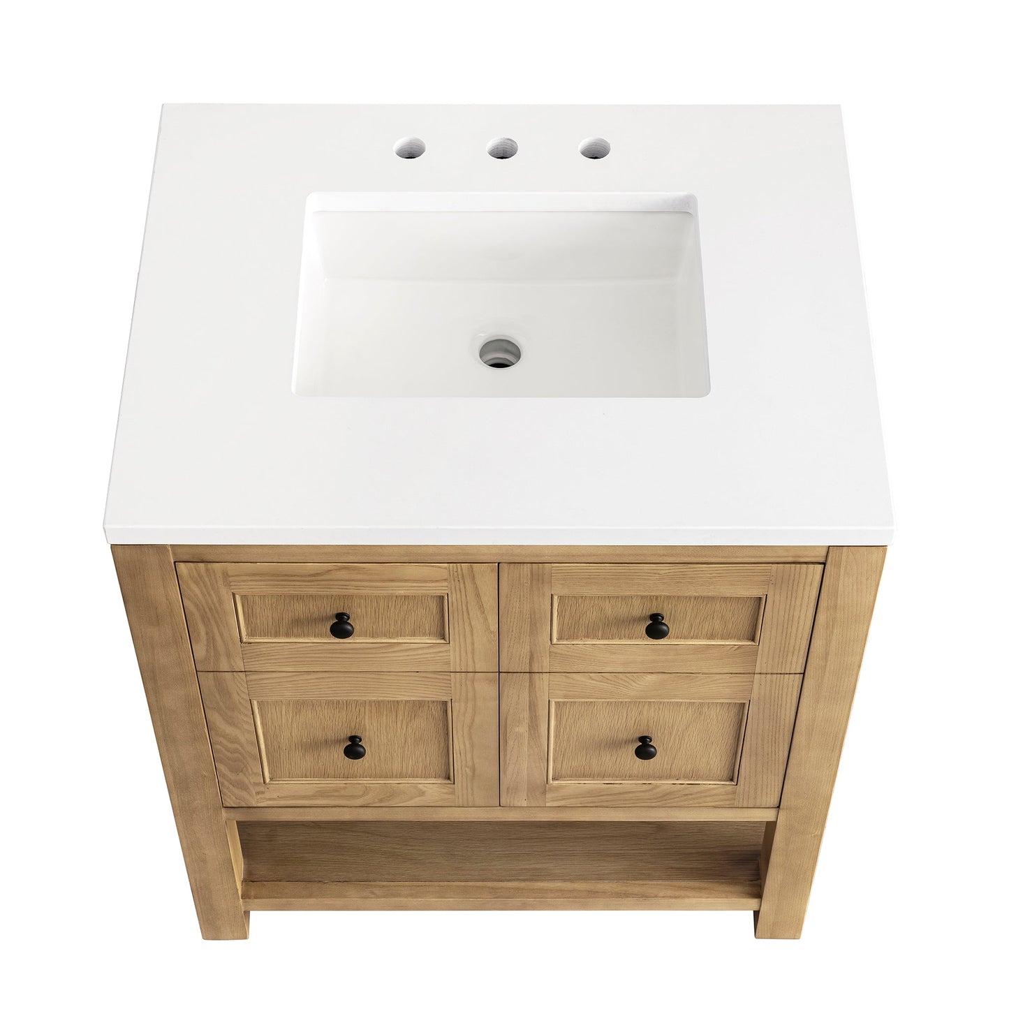 James Martin Vanities Breckenridge 30" Light Natural Oak Single Vanity With 3 cm White Zeus Top