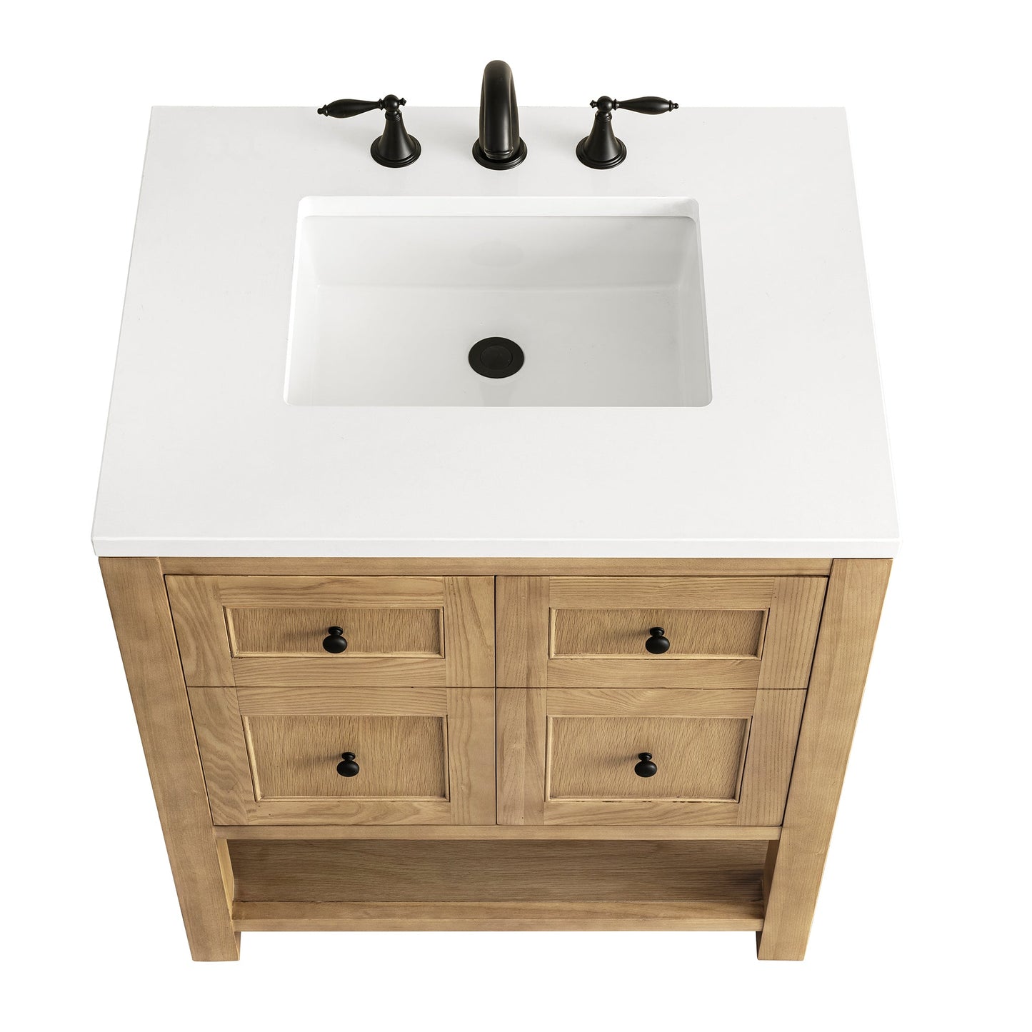 James Martin Vanities Breckenridge 30" Light Natural Oak Single Vanity With 3 cm White Zeus Top