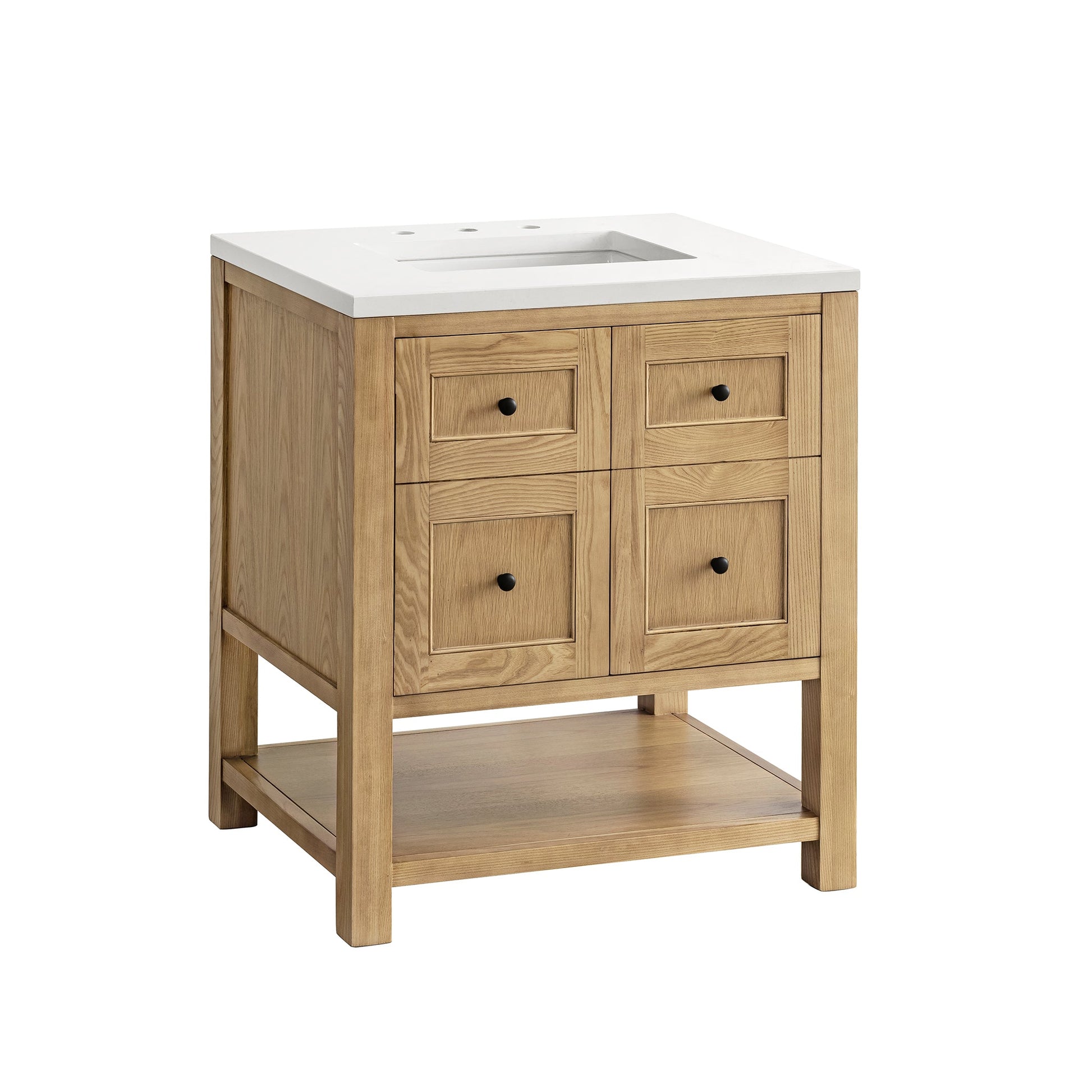 James Martin Vanities Breckenridge 30" Light Natural Oak Single Vanity With 3 cm White Zeus Top