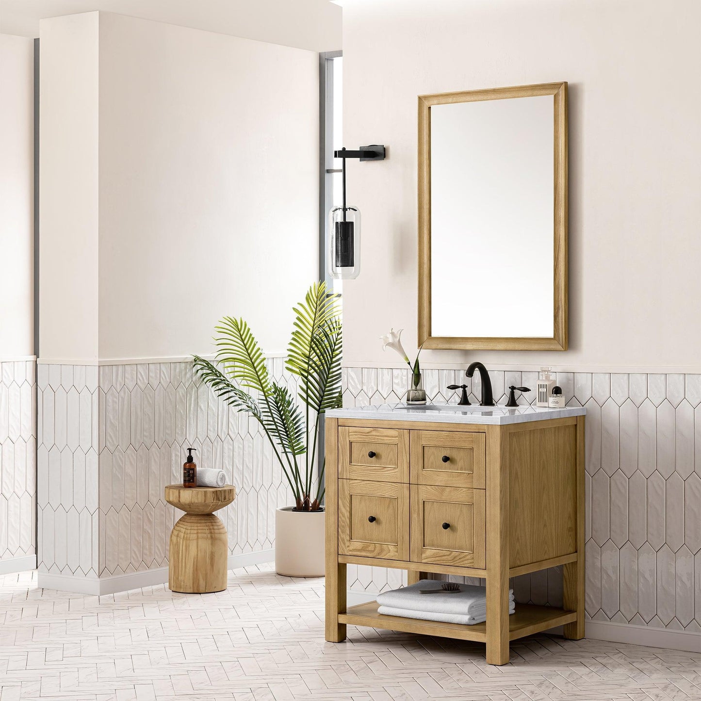 James Martin Vanities Breckenridge 30" Light Natural Oak Single Vanity With 3cm Arctic Fall Top