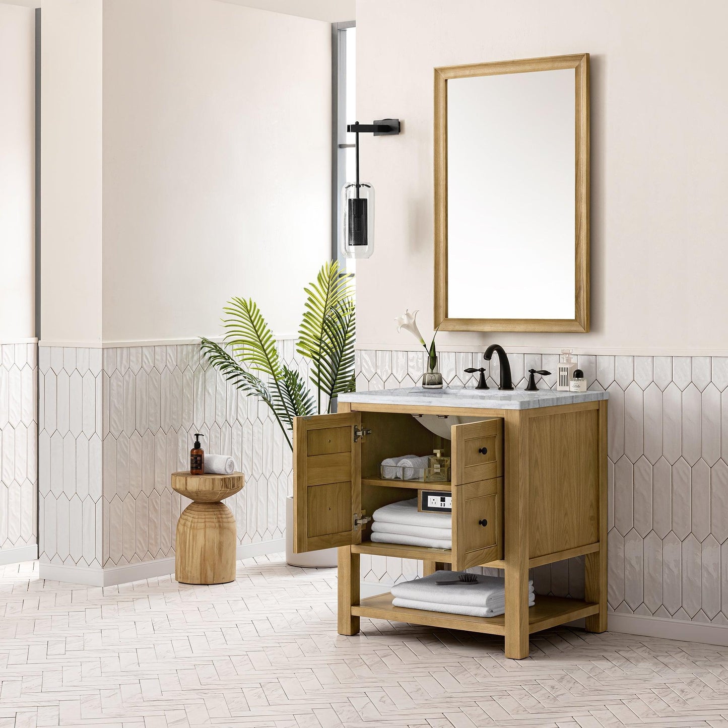 James Martin Vanities Breckenridge 30" Light Natural Oak Single Vanity With 3cm Arctic Fall Top