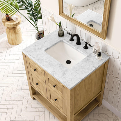 James Martin Vanities Breckenridge 30" Light Natural Oak Single Vanity With 3cm Arctic Fall Top