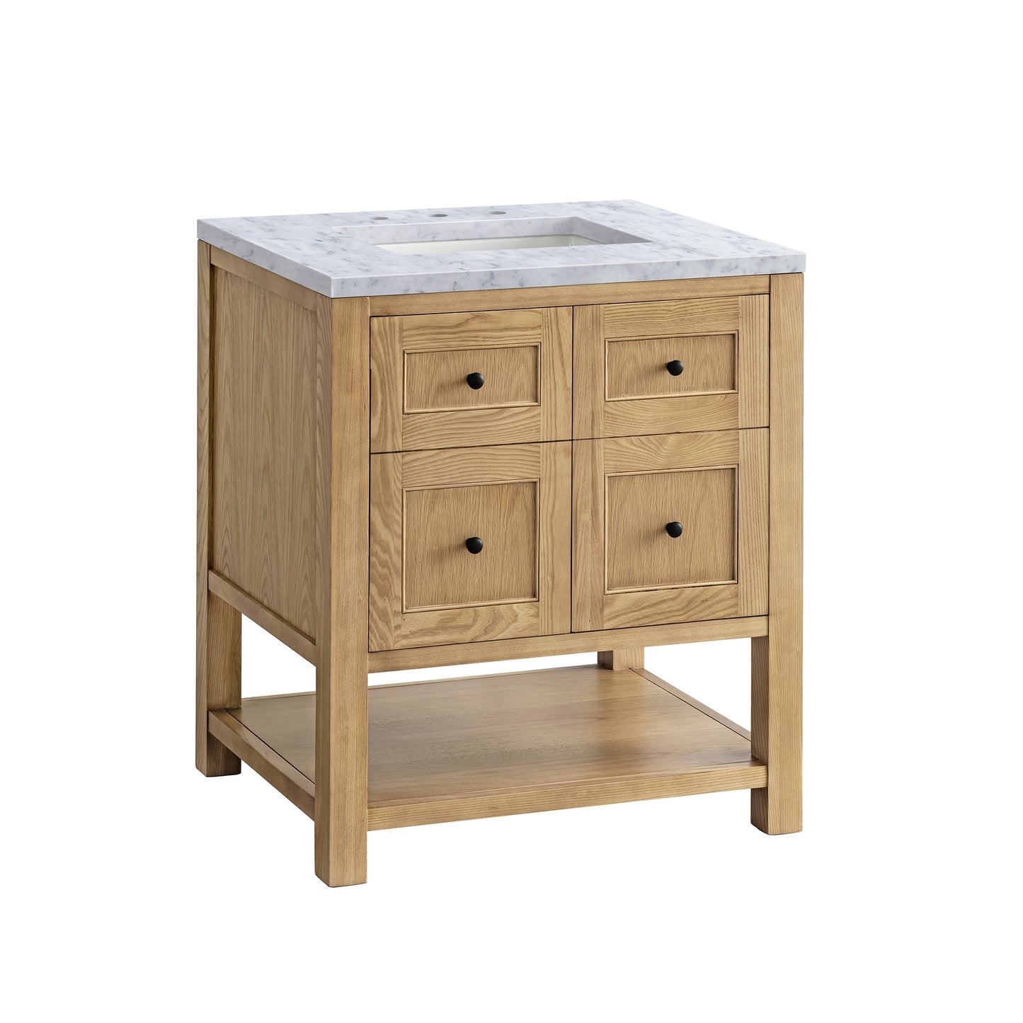 James Martin Vanities Breckenridge 30" Light Natural Oak Single Vanity With 3cm Carrara Marble Top